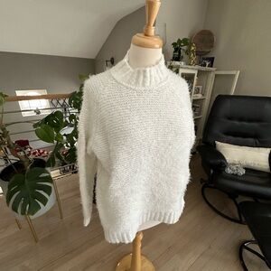 Lou & Grey Soft White Turtleneck Sweater